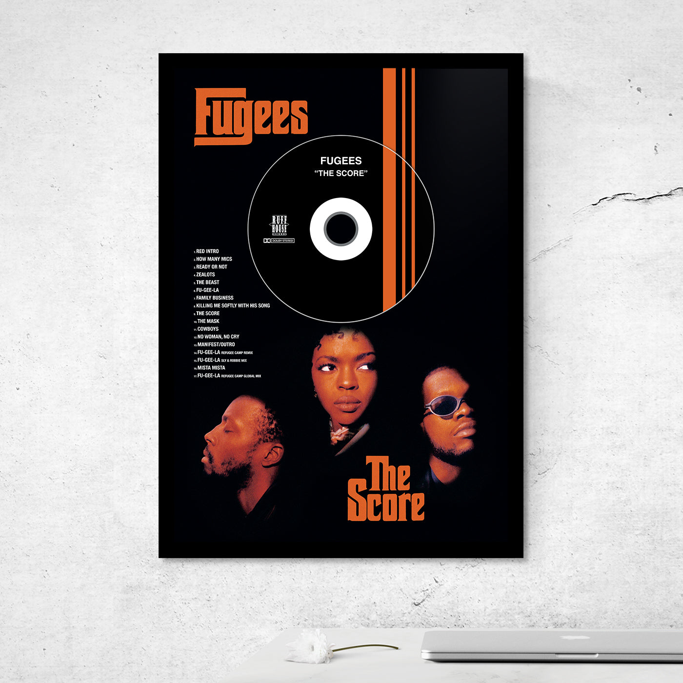 FUGUEES 'THE SCORE' FRAMED CD ALBUM PLAQUE