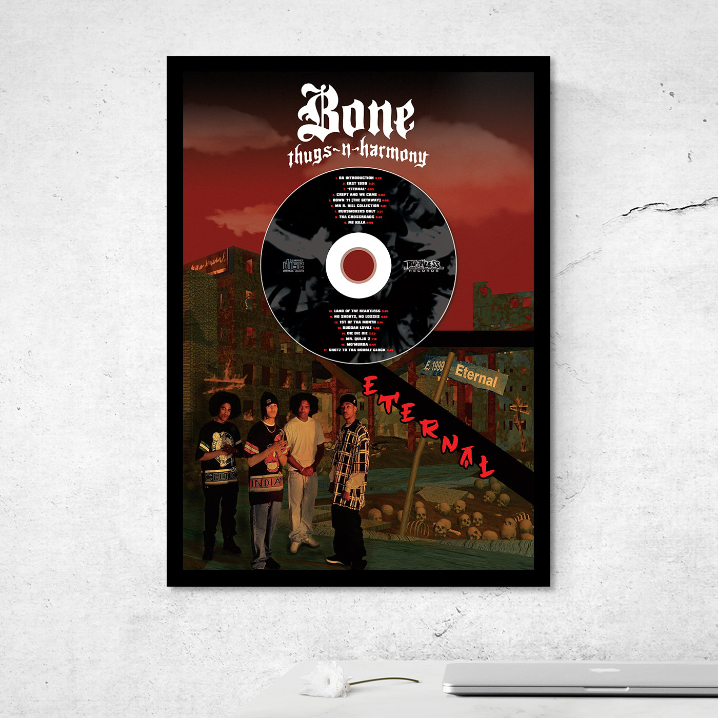 BONE THUGS-N-HARMONY 'E. 1999 ETERNAL' FRAMED CD ALBUM PLAQUE