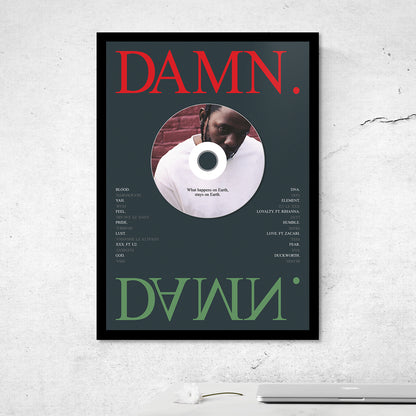 KENDRICK LAMAR 'DAMN.' FRAMED CD ALBUM PLAQUE