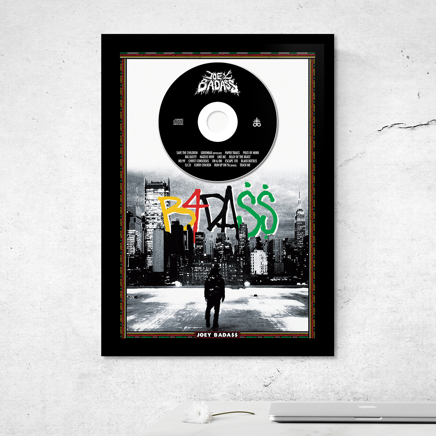 JOEY BADA
 'B4.DA.
' FRAMED CD ALBUM PLAQUE – SINCITYPRINT