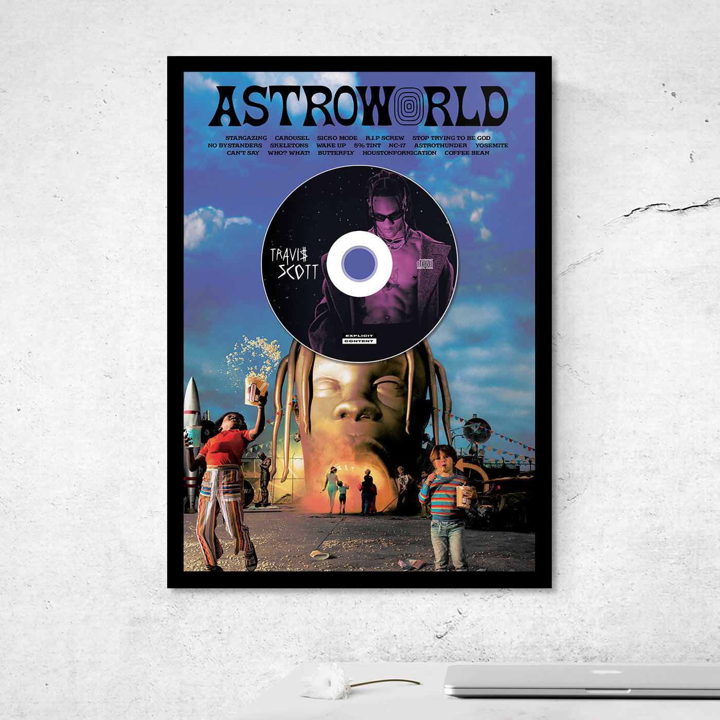 TRAVIS SCOTT 'ASTROWORLD' FRAMED CD ALBUM PLAQUE