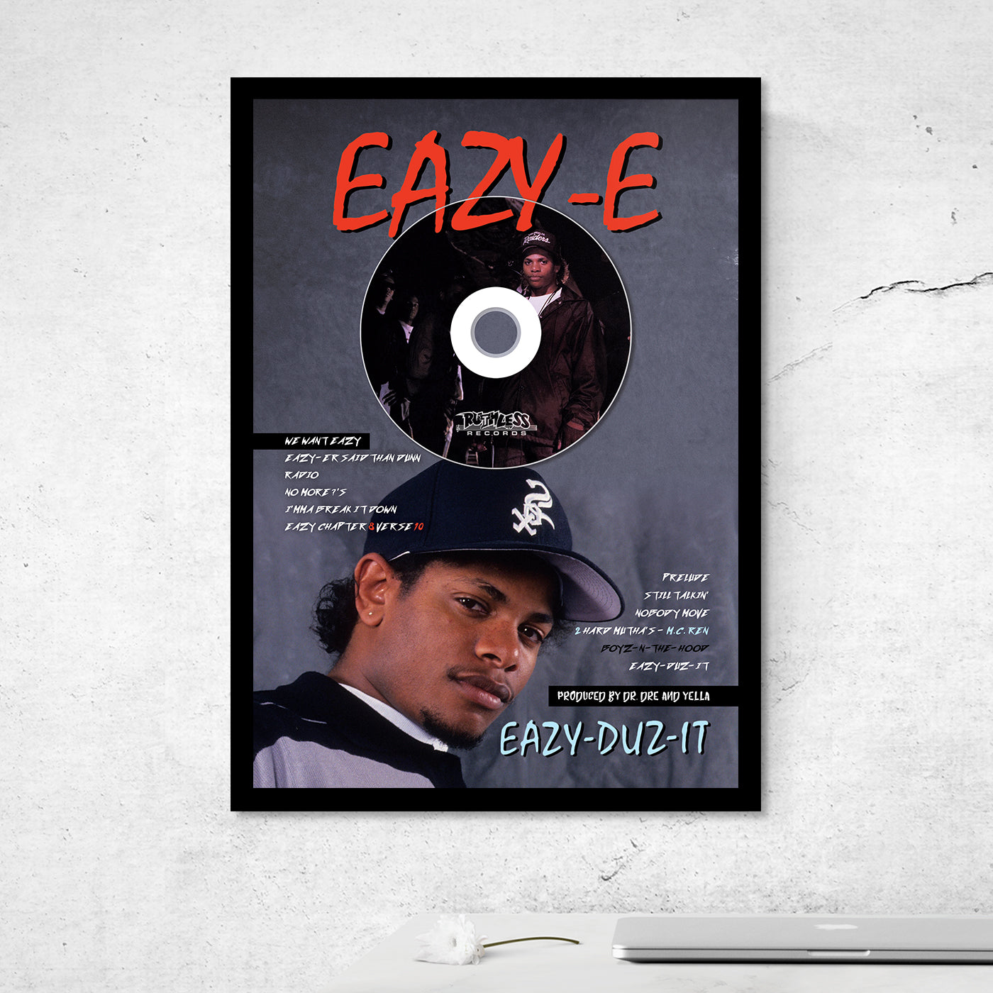 EAZY E 'EAZY-DUZ-IT' FRAMED CD ALBUM PLAQUE