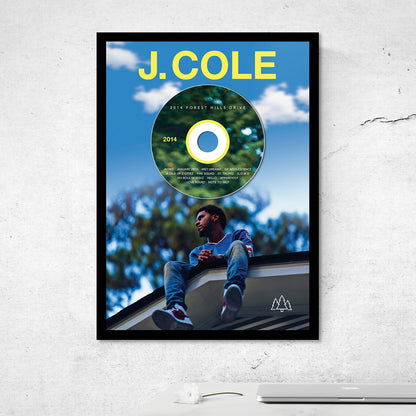 J COLE '2014 FOREST HILL DRIVE' FRAMED CD ALBUM PLAQUE